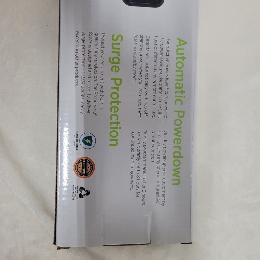 Surge protected Power Strip emberstrip 8 AV+ New in box - Picture 4 of 8